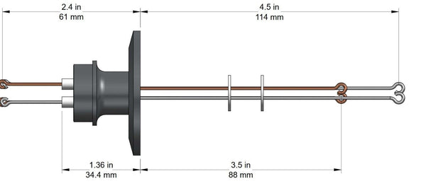 NEW KURT LESKER HIGH VACUUM THERMOCOUPLE FEEDTHROUGH TFT2TN00008B COPPER