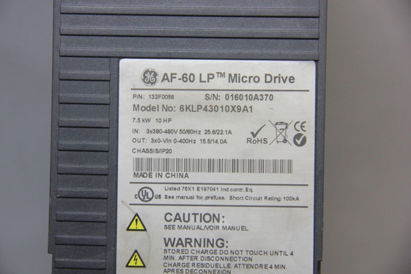 GE AF-60LP 10HP MICRO AC DRIVE 6KLP43010X9A1