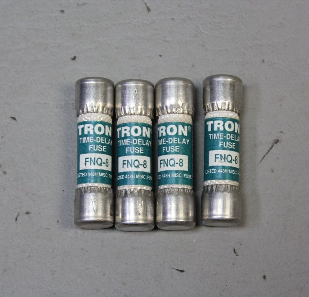 LOT OF 4 NEW TRON TIME DELAY FNQ-8 FUSES FUSE