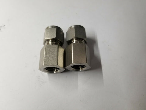 2 New Swagelok Stainless Steel Female Connector Fittings 3/8x1/4 SS-600-7-4