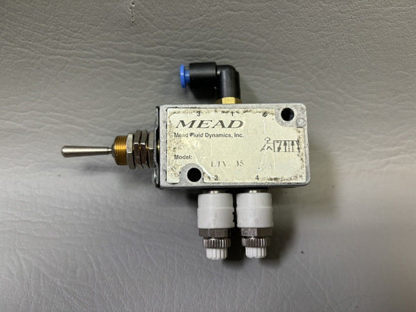 Mead Fluid Dynamics LTV-35  5 Port / 2 Position Air Control Toggle Valve/Switch