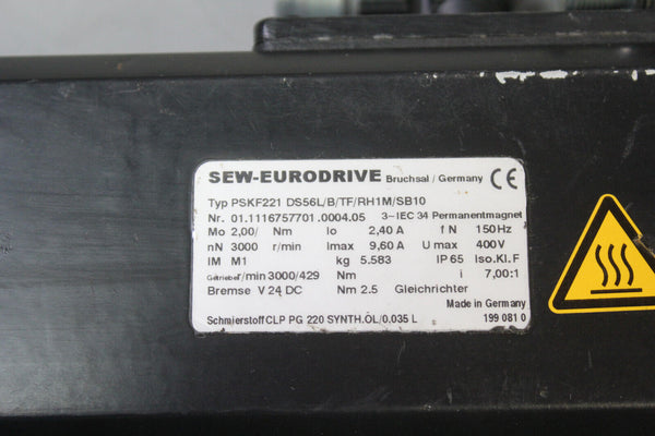 SEW EURODRIVE  SERVO MOTOR P/N: PSKF221 DS56L/B/TF/RH1M/SB10 (4)