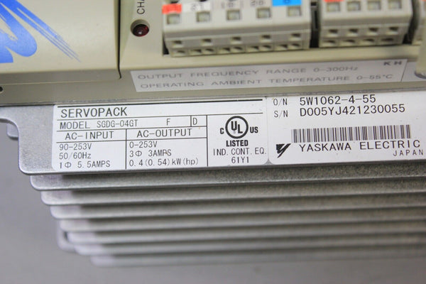 YASKAWA LEGEND 04 SERVOPACK SERVO DRIVE SGDG-04GT