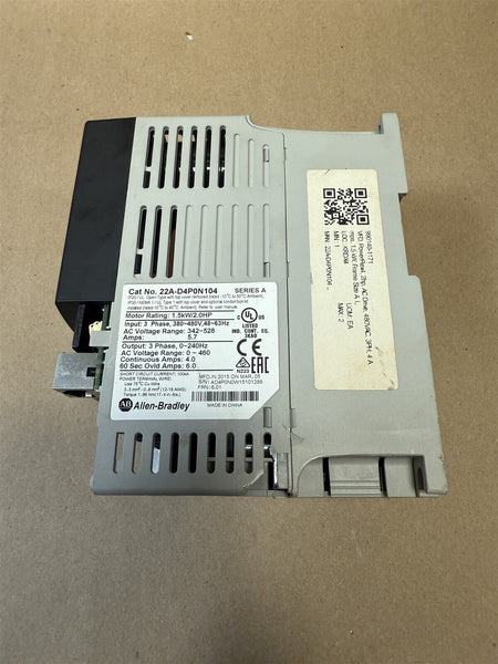 ALLEN BRADLEY 2HP AC DRIVE 22A-D4P0N106