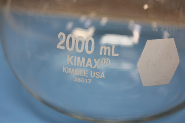 Kimble Kimax 28017 Class A 2000 mL Glass Volumetric Flask With Stopper 