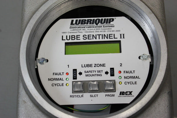 UNUSED LUBRIQUIP LUBE SENTINEL II FLOW MONITOR IN ENCLOSURE 162-300-700