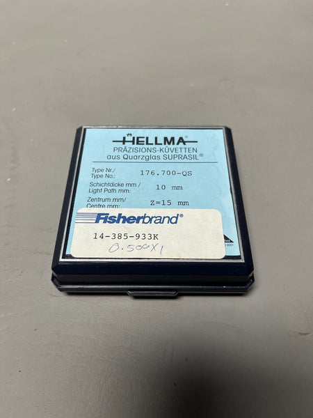 Fisher flow through cell 14-385-933K QS 0.500 for spectrophotometer