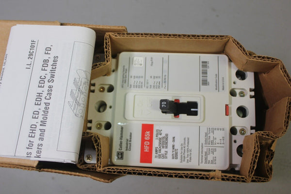 NEW CUTLER HAMMER INDUSTRIAL CIRCUIT BREAKER HFD3070L