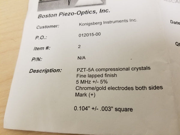 1 New Bpo Piezoelectric Piezo Transducer Crystal 5mhz PZT-5A-104-ROHS Gold