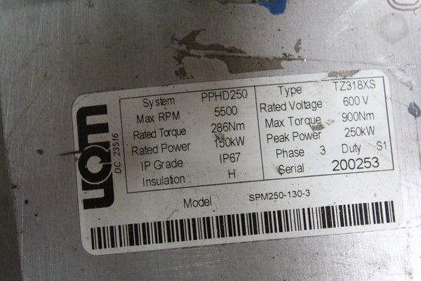 UQM/DANFOSS EV ELECTRIC VEHICLE MOTOR PPHD250 5500RPM 150kW 286Nm