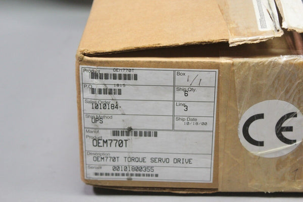 1 NEW PARKER COMPUMOTOR TORQUE SERVO DRIVE OEM770T