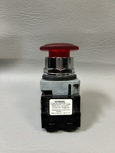 UNUSED SIEMENS ILLUMINATED PUSH BUTTON SWITCH RED MUSHROOM LED 52PR8ERAB