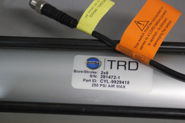 NEW LARGE BIMBA TRD PNEUMATIC CYLINDER WITH SENSOR CYL-9929418