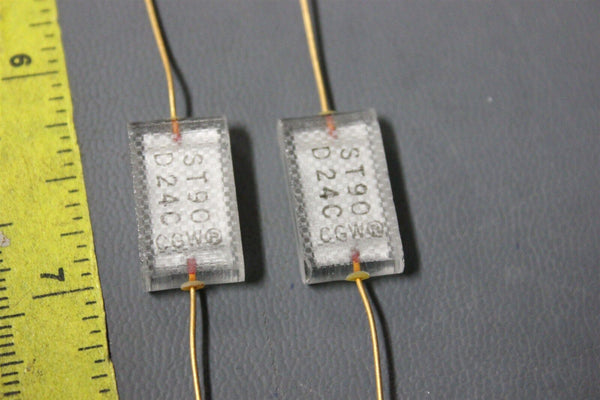 2 UNUSED CORNING GLASS CAPACITORS WITH GOLD LEADS 820PF 