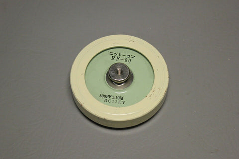 UNUSED NITTO DENJI HIGH VOLTAGE CERAMIC CAPACITOR 500PF DC12KV RF-80