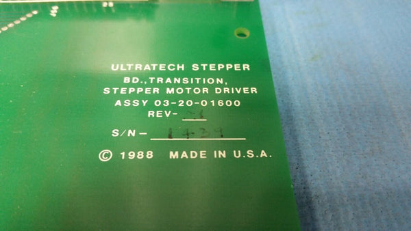 Ultratech Stepper Motor Driver Board 03-20-01600 Rev A1