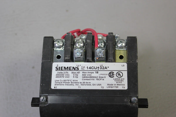 SIEMENS MOTOR STARTER WITH OVERLOAD RELAY 14CU+32A 3UB8113-4BB2