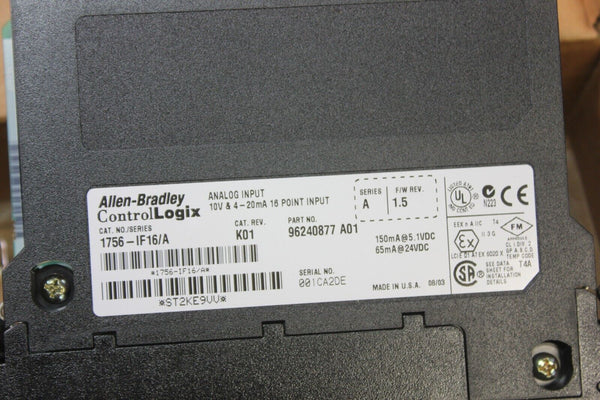 NEW ALLEN BRADLEY PLC MODULE 1756-IF16 SER. A