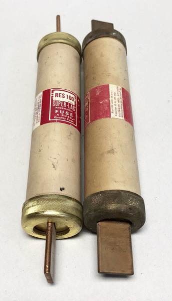 Lot of 2 Bussmann Super-Lag Renewable Fuses fuse RES 100