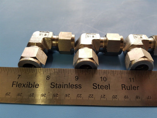 3  SAFELOK 316 SS 1/2" TUBE FITTING ELBOWS COMPRESSION