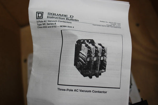 NEW SQUARE D VACUUM CONTACTOR 8536WFO3V02S