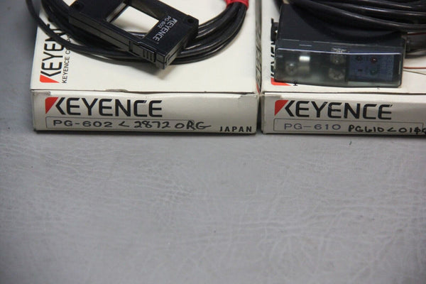 NEW KEYENCE OPTICAL PASSAGE SENSOR & AMPLIFIER PG-602 PG-610