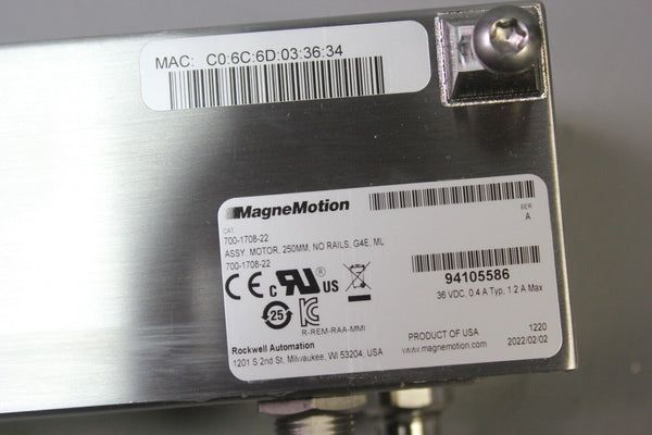 UNUSED UNUSED MAGNEMOTION LITE MAGMOVER MOTOR WITH ETHERNET 700-1708-22