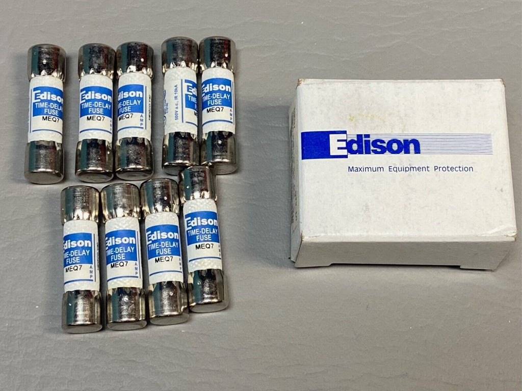 NEW BOX OF 9 EDISON FUSE MEQ7  500v TIME DELAY