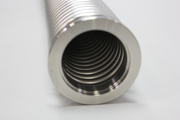 39" Long Stainless Steel Bellows Flexible Tube Hose High Vacuum Fitting