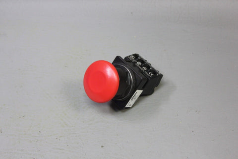 UNUSED SIEMENS BLACK MAX RED MUSHROOM HEAD EMERGENCY PUSHBUTTON 52BP2W2A