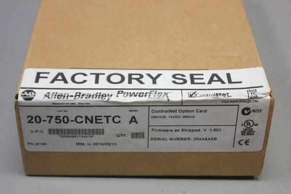 NEW ALLEN BRADLEY POWERFLEX DRIVE CONTROLNET OPTION CARD 20-750-CNETC A FACTSEAL