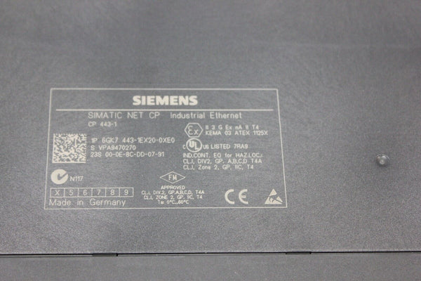 SIEMENS SIMATIC NET CP INDUSTRIAL ETHERNET PLC MODULE 6GK7 443-1EX20-0XE0