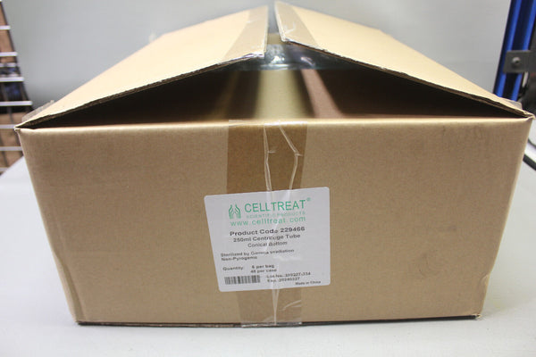 Case of 48 250mL Conical Bottom Centrifuge Tubes; Celltreat 229466