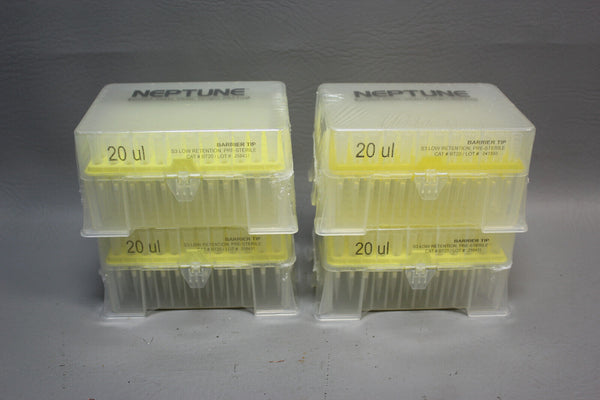 LOT OF 4 NEPTUNE BARRIER TIPS 20UL BT20 LOW RETENTION PRE-STERILE