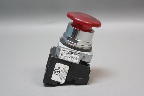 UNUSED SIEMENS ILLUMINATED PUSH BUTTON SWITCH RED MUSHROOM HEAD 30MM 52PP2ERA