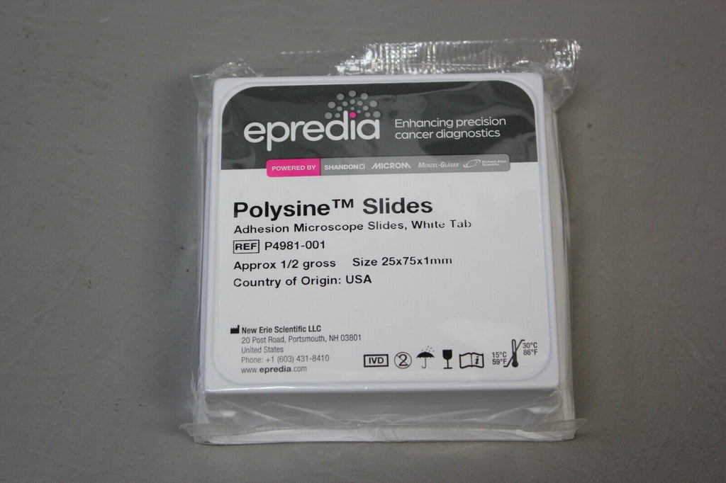 NEW PACK OF 72 EPREDIA POLYSINE MICROSCOPE SLIDE 25x75x1mm P4981-001