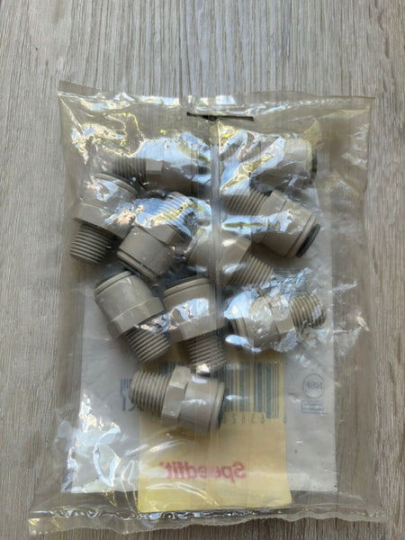 BAG OF 10- JOHN GUEST PI011222S MALE CONNECTOR 3/8" X 1/4" NPT