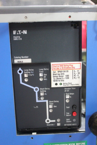 CUTLER HAMMER 1200A LOW VOLTAGE AC POWER CIRCUIT BREAKER WITH DIGITRIP DS416