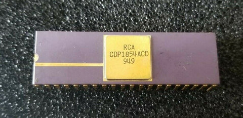 Vintage RCA Purple Ceramic & Gold 40 Pin DIP Chip Processor CDP1854ACD