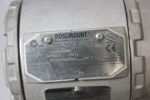 UNUSED ROSEMOUNT 3144P SMART HART TEMPERATURE TRANSMITTER D5A1E5B4M5