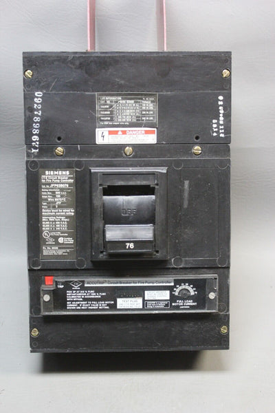 SIEMENS FIRE PUMP CONTROLLER 600A CIRCUIT BREAKER WITH TRIP UNIT  P/N: JFP63B076