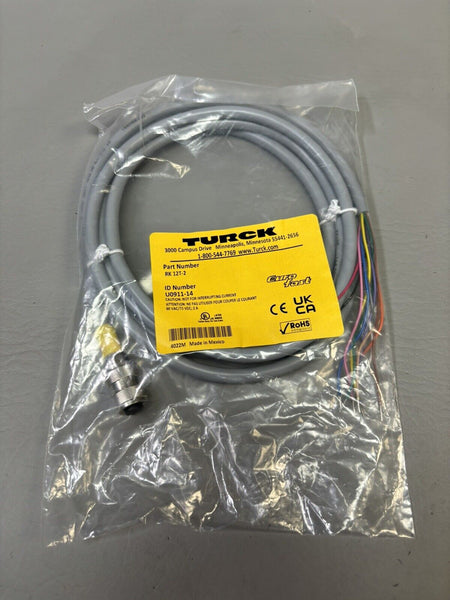 Turck RK 12T-2 Actuator and Sensor Cordset, Extension Cable, 2M U0911-14