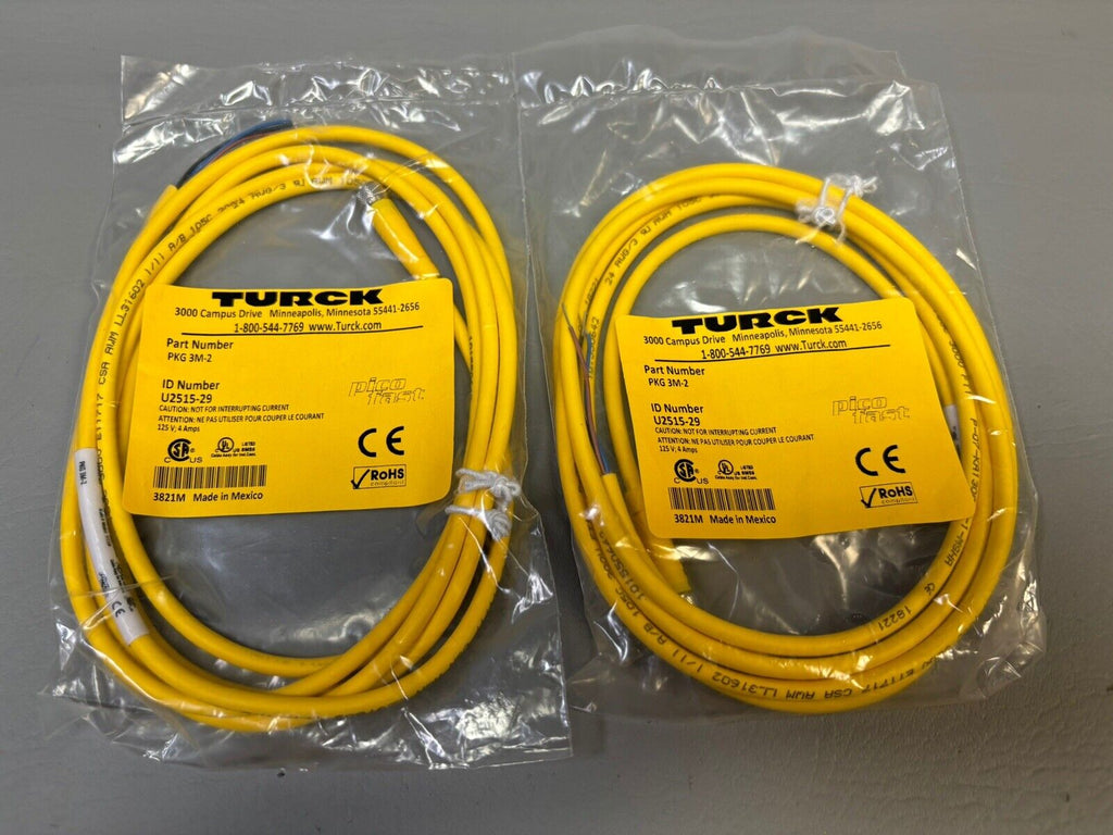 Turck PKG 3M-2 Actuator & Sensor Cable 3-Pin U2515-29