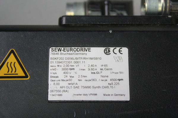 SEW EURODRIVE  SERVO MOTOR P/N :  PSKF221 DS56L/B/TF/RH1M/SB10 (10)