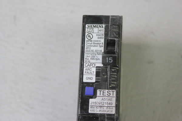 UNUSED SIEMENS ARC FAULT CIRCUIT BREAKER QA115AFC